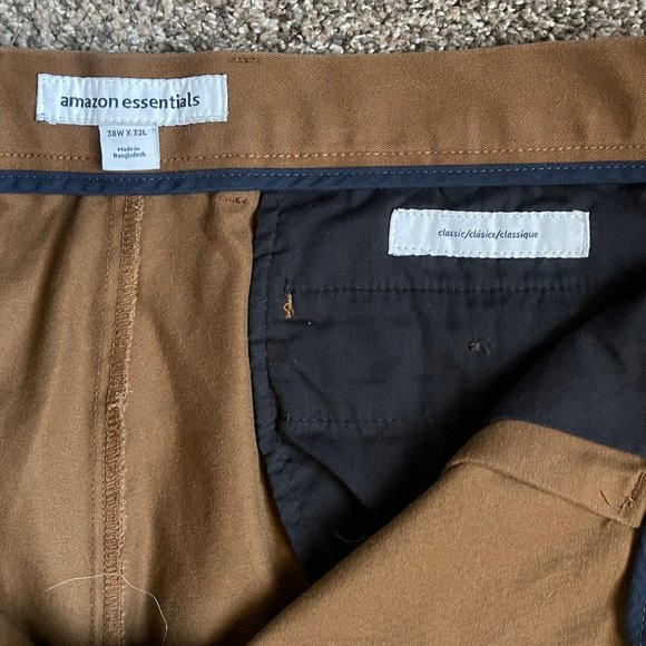 Amazon Essentials Men's Classic-Fit Wrinkle-Resistant Pleated Chino Pant 38Wx32L - Picture 3 of 11